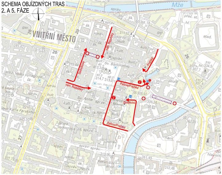 Schema objízdných tras: 2 a 5 fáze 240510_Schema_objizdnych_tras_2_5_faze_Zbrojnicka