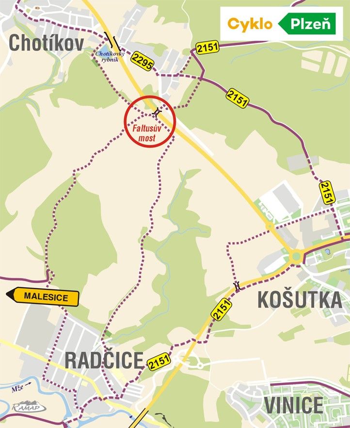 Mapa lokality pro nové využití mostu 250312_Faltus_most_Mapa